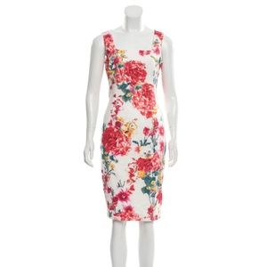 Karen Millen Floral Print Knee-Length Cocktail Dress Size 4